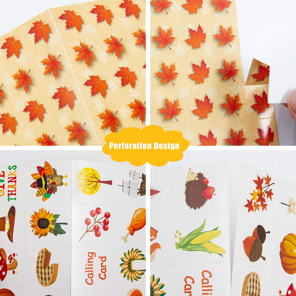 Fancy Land Thanksgiving Bingo Game 24 Players for Kids Holiday Party Craft Supplies