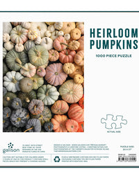 Galison Heirloom Pumpkins Puzzle, 1000 Pieces, 27” x 20” – Difficult Jigsaw Puzzle Featuring Stunning and Colorful Artwork – Thick, Sturdy Pieces, Challenging Family Activity
