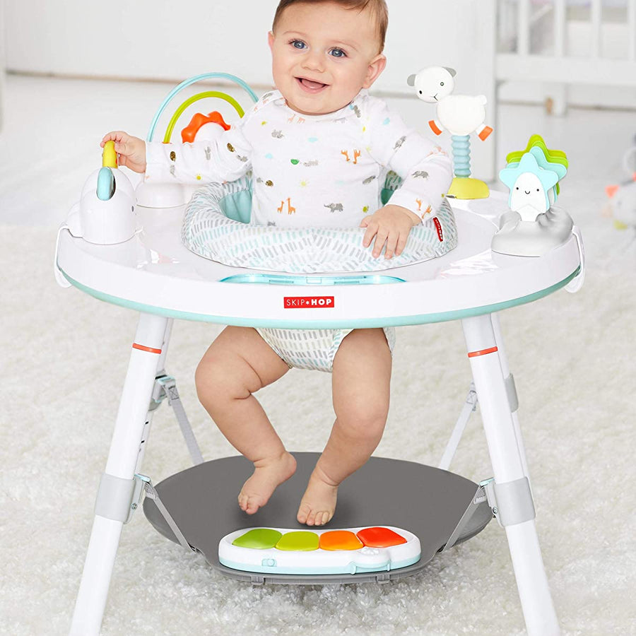 Skip Hop Baby Activity Center: Interactive Play Center with 3-Stage Grow-with-Me Functionality, 4mo+, Silver Lining Cloud