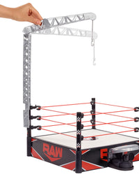 WWE Wrekkin Kickout Ring Playset 13-in (33.02-cm) x 20-in (50.8-cm) & 2 Modes: Randomized Ref & Springboard Launcher, Includes Crane, WWE Championship & Breakaway Table, Gift for Ages 6 Years Old & Up
