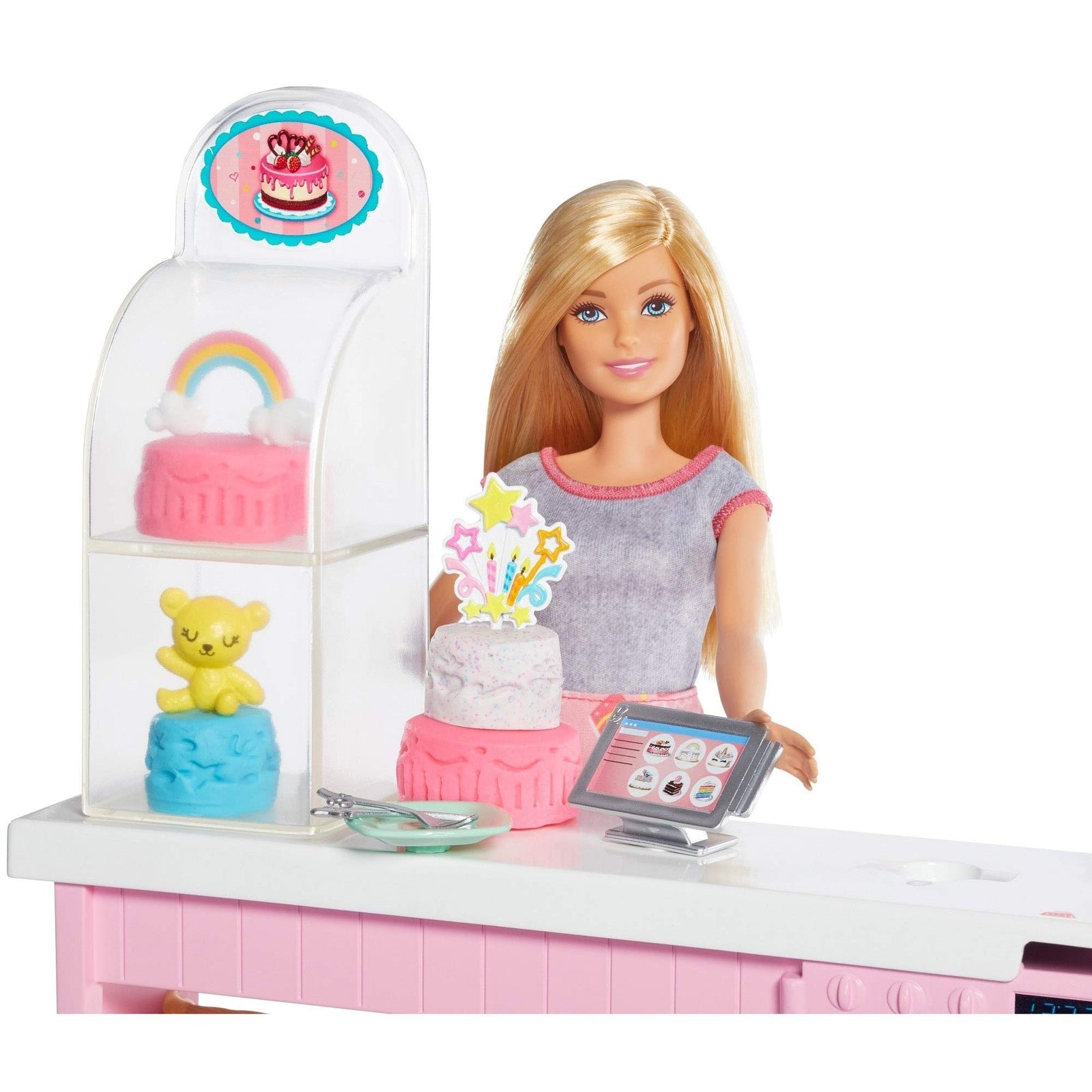 Barbie Cake Decorating Playset with Blonde Doll, Baking Island with Oven, Molding Dough and Toy Icing Pieces for Kids 4 to 7 Years Old [Amazon Exclusive]