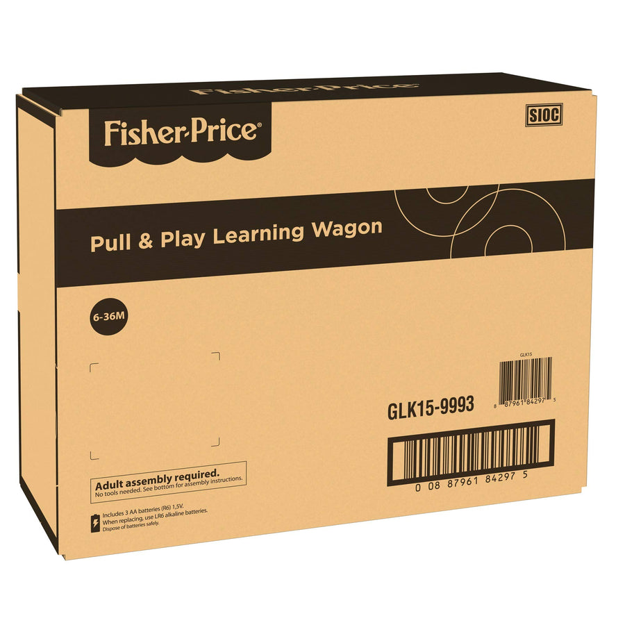 Fisher-Price Laugh & Learn Pull & Play Learning Wagon, pull-toy wagon with music, lights, and learning songs for babies & toddlers ages 6-36 months [Amazon Exclusive]