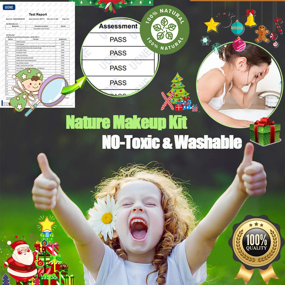 Kids Washable Makeup Girls Toys - Real Make Up Set Washable Make up Kit for Toddler Kids Girl Children Princess Pretend Play Christmas Birthday Gift Toys for Girl Aged 3 4 5 6