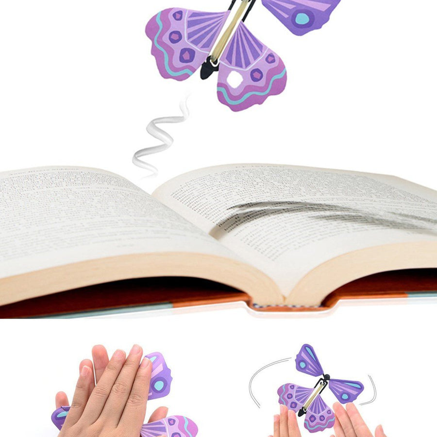 heytech Thanksgiving Day Magic Wind Up Flying Great Surprise Gift Butterfly in The Book Rubber Band Powered Magic Fairy Flying ,Thanksgiving Day Toy Great Surprise Gift (5 Packs)
