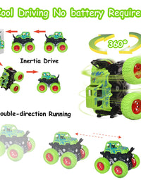 Monster Truck Toys - Friction Powered Toy Cars Push and Go Vehicles for Kids Best Christmas Birthday Party Gift for Boys Girls Aged 3 and Above 4-Pack
