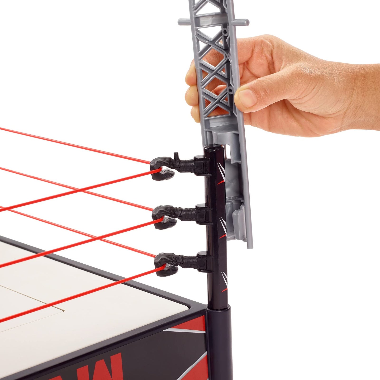 WWE Wrekkin Kickout Ring Playset 13-in (33.02-cm) x 20-in (50.8-cm) & 2 Modes: Randomized Ref & Springboard Launcher, Includes Crane, WWE Championship & Breakaway Table, Gift for Ages 6 Years Old & Up