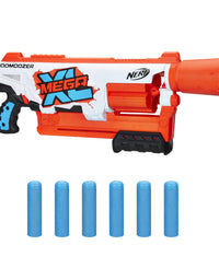 NERF Mega XL Boom Dozer Blaster, Largest Mega Darts Ever, XL 6-Dart Rotating Drum, 6 Mega XL Whistler Darts, Pump Action
