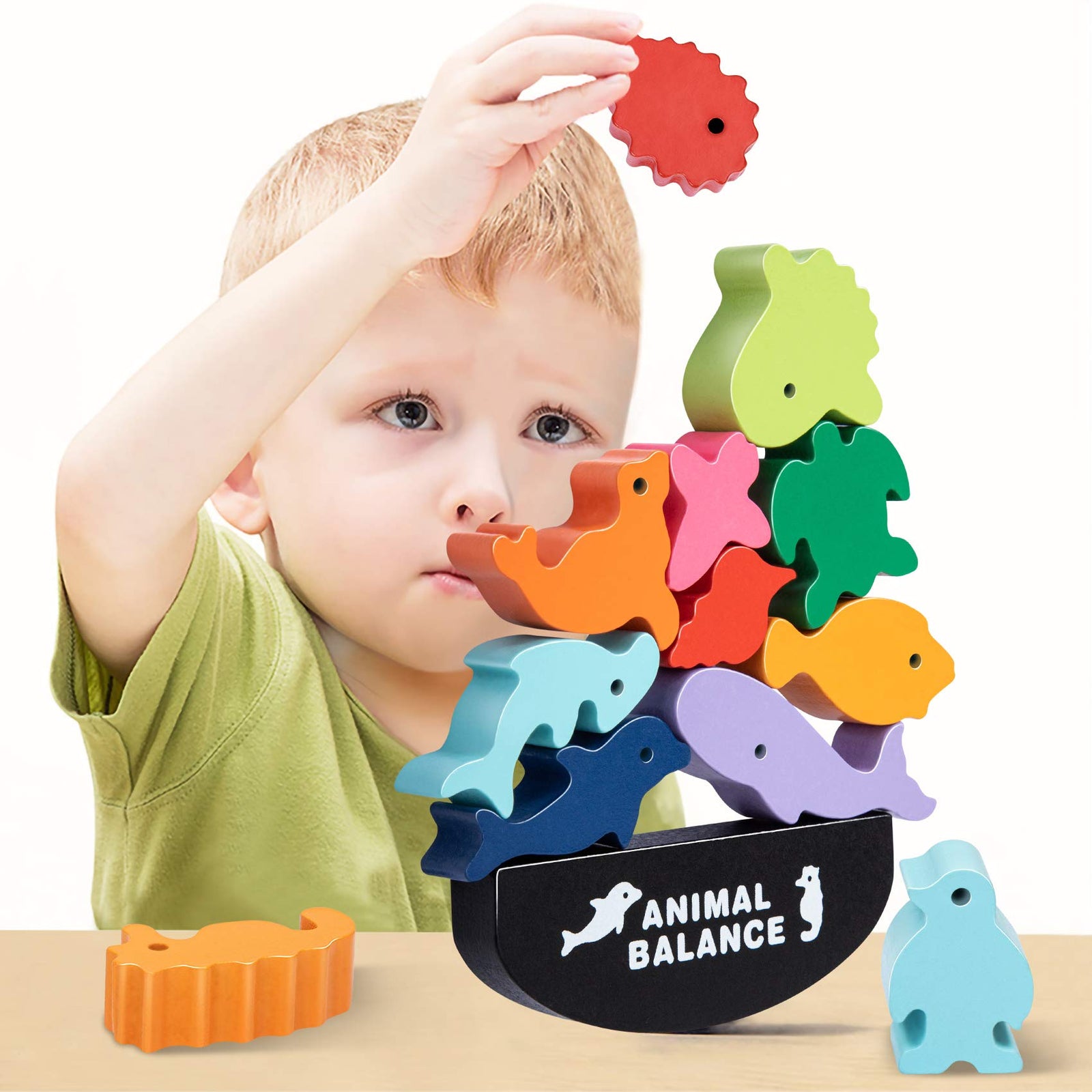HahaGift Dinosaur Toys for Kids 3-5 Year Old Boys Gifts, Wooden Stacking Toddler Toys for 2 3 4 5 6 Year Old Boys Toys, Montessori Learning Toys Age 2-6 Year Old Boys Christmas & Birthday Gifts!