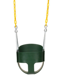Eastern Jungle Gym Heavy-Duty High Back Full Bucket Toddler Swing Seat with Coated Swing Chains Fully Assembled, Green
