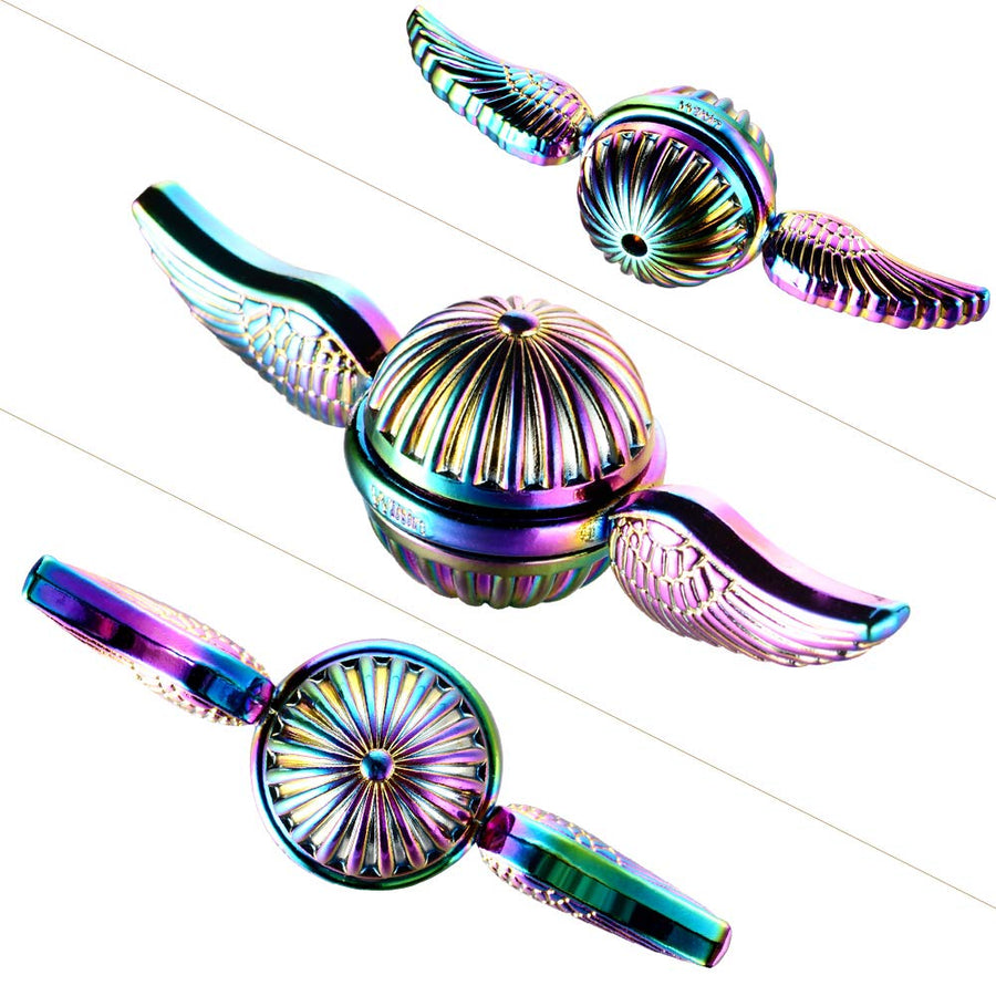 MAYBO SPORTS Wiitin Fidget Spinner - Iridescent Metal Sensory Toy for The Fans of The Magical Wizardry World High Speed Steel Bearing Finger Spinning Novelty - Rainbow Color