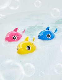 Robo Alive Junior Baby Shark Battery-Powered Sing and Swim Bath Toy by ZURU - Daddy Shark (Blue) (Custom Packaging)
