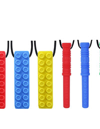 Chew Necklace by GNAWRISHING - 6-Pack - Perfect for Autistic, ADHD, SPD, Oral Motor Children, Kids, Boys, and Girls (Tough, Long-Lasting)
