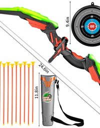 TMEI Bow and Arrow Set for Kids - Archery Toy Set - LED Light Up with 10 Suction Cup Arrows, Target & Quiver, Indoor and Outdoor Toys for Children Boys Girls
