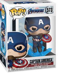 Funko Pop! Marvel: Avengers Endgame - Captain America with Broken Shield & Mjoinir,Multicolor,3.75 inches
