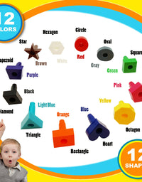 Skoolzy Peg Board Toddler Stacking Toys - STEM Color Sorting Learning Games - Montessori Toys for 1, 2, 3, 4 Year Old Boys and Girls - 38pc Shapes Puzzle Educational Manipulatives, Ebook, Tote
