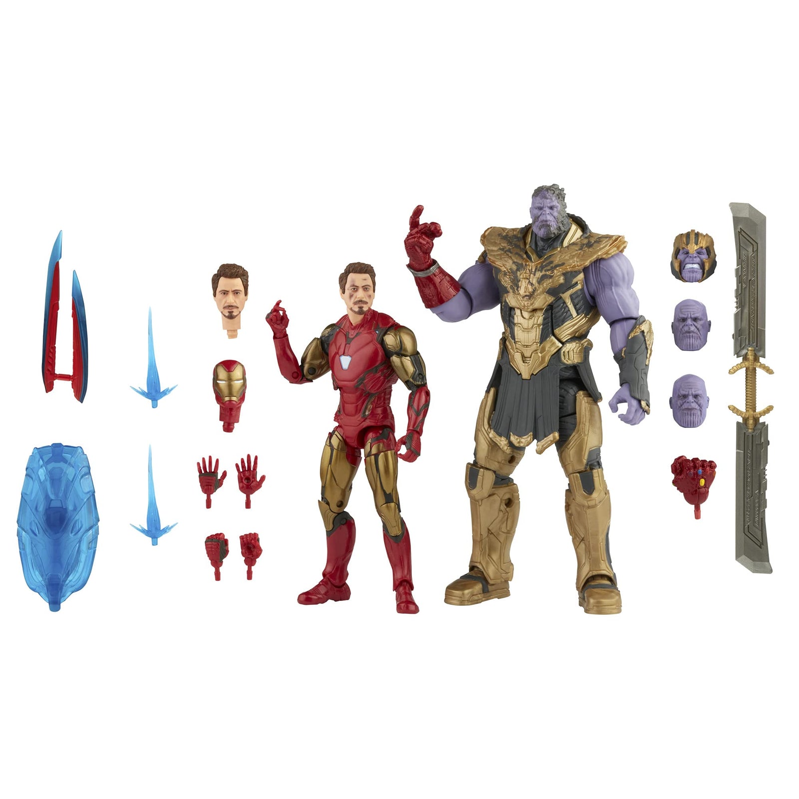 Marvel Hasbro Legends Series 6-inch Scale Action Figure 2-Pack Toy Iron Man Mark 85 vs. Thanos, Infinity Saga Character, Premium Design, 2 Figures and 8 Accessories