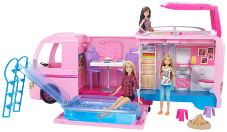 Barbie Camper Pops Out into Play Set with Pool! [Amazon Exclusive]