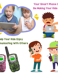 LOOIKOOS Walkie Talkies for Kids, 3 KMs Long Range Children Walky Talky Handheld Radio Kid Toy Best Gifts for Boys and Girls 3 Pack
