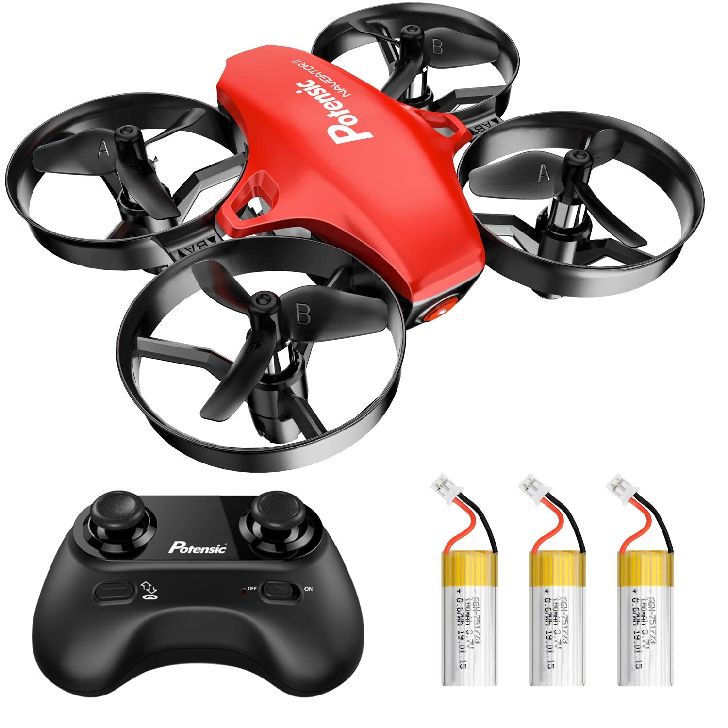 Potensic Upgraded A20 Mini Drone Easy to Fly Drone for Kids and Beginners, Indoor Outdoor RC Helicopter Quadcopter with Auto Hovering, Headless Mode, Remote Control and 3 Batteries for Boys Girls