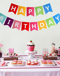 Fecedy Colorful Happy Birthday Banner Bunting
