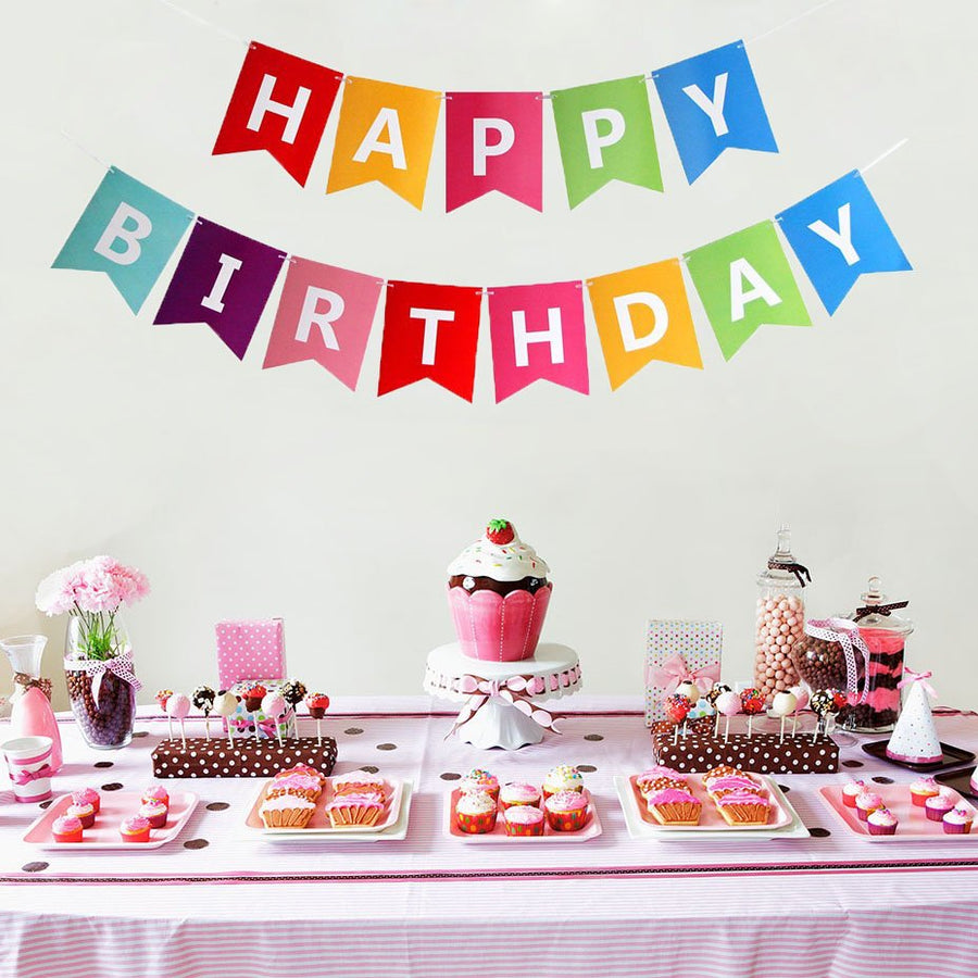 Fecedy Colorful Happy Birthday Banner Bunting