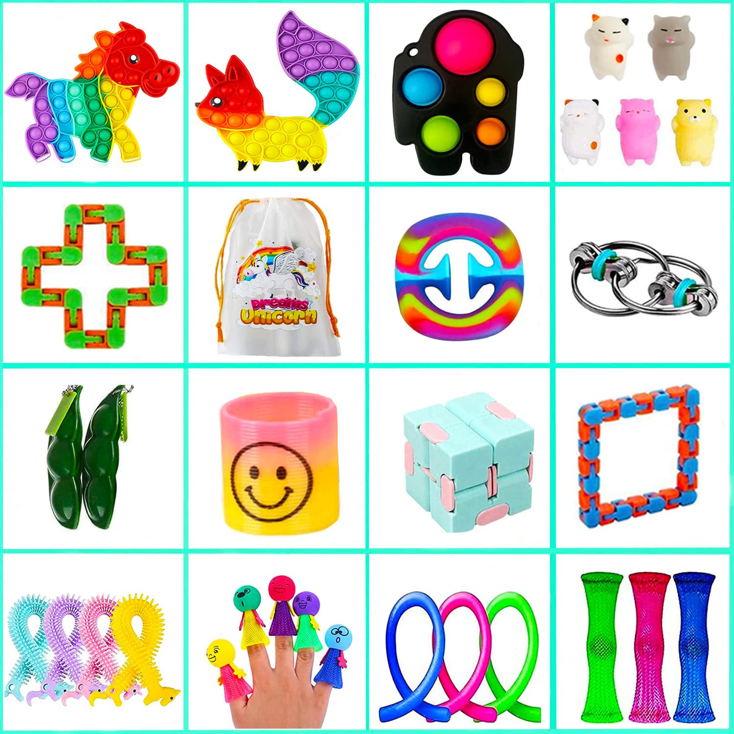 36 Pack Sensory Fidget Toys Set，Stress Relief Hand Toys for Adults Kids ADHD ADD Anxiety Autism, Perfect for Birthday Party Favors, School Classroom Rewards, Carnival Prizes, Pinata Goodie Bag Fillers