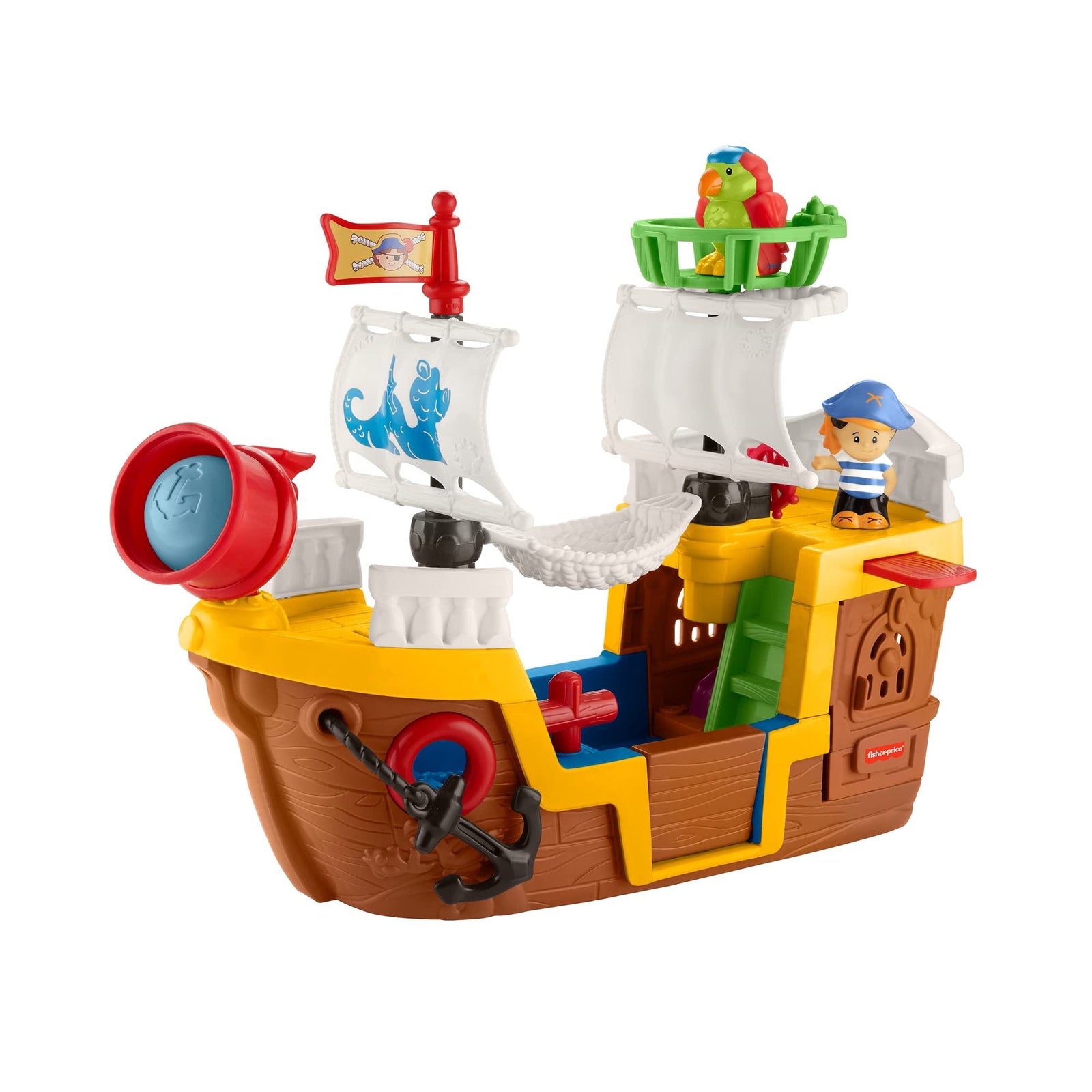 Fisher-Price Little People Pirate Ship playset with music, sounds and action for toddlers and preschool kids ages 1-5 years