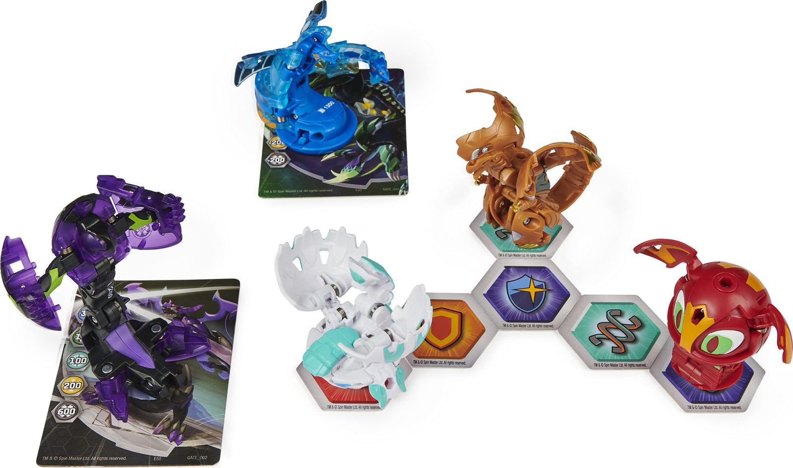 Bakugan Geogan Brawler 5-Pack, Exclusive Mutasect and Viperagon Geogan and 3 Collectible Action Figures, Kids Toys for Boys