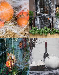 1200 sqft Spider Webs Halloween Decorations, Super Stretch Spider Web Cobwebs with 100 Plastic Fake Spiders Haunted House Yard Creepy Scene Props Indoor Outdoor Decor and Halloween Party Supplies (300g/10.58 oz)
