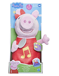 Hasbro Peppa Pig Oink-Along Songs Peppa Singing Plush Doll with Sparkly Red Dress and Bow, Sings 3 Songs Inspired by The TV Series, Ages 3 and up
