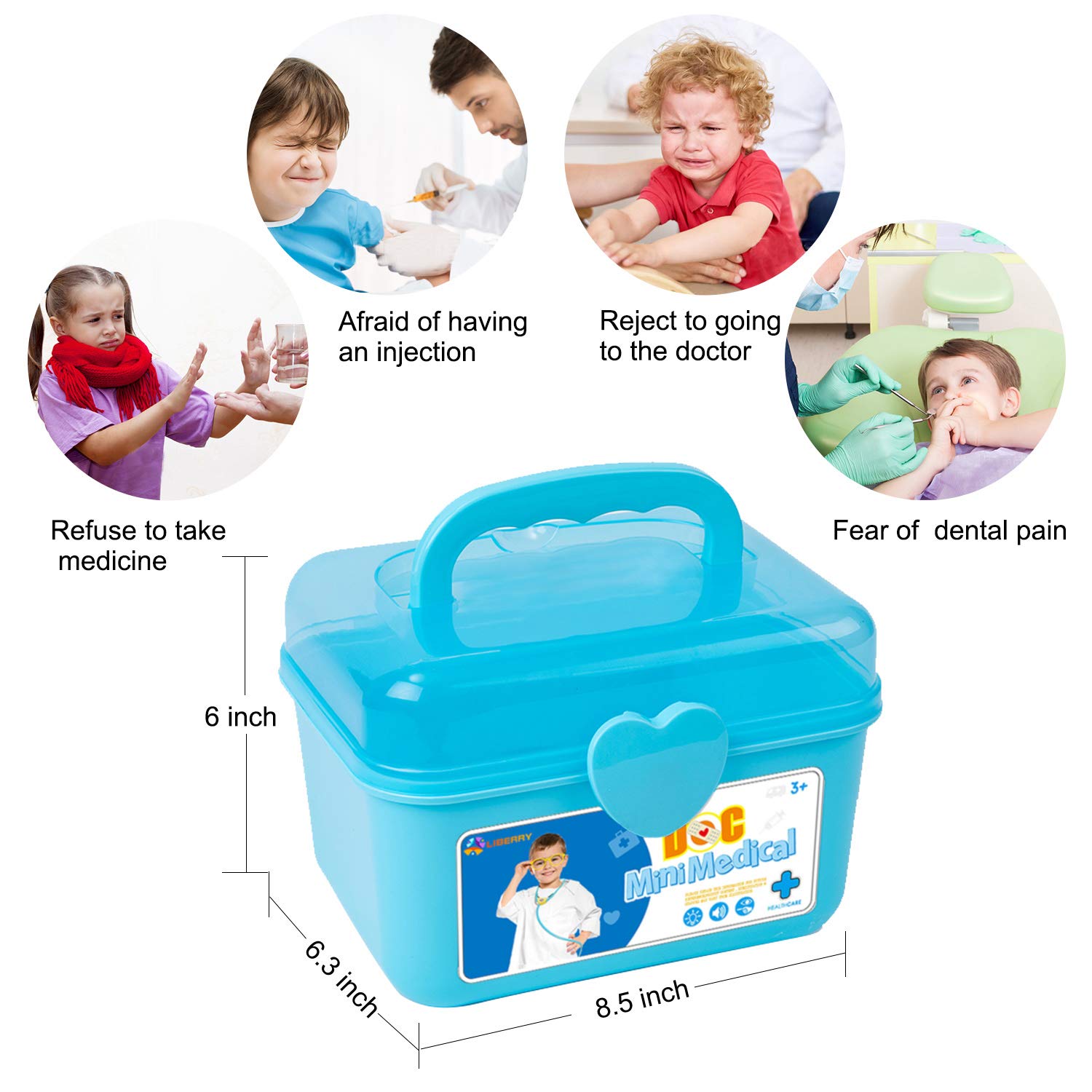 Durable Doctor Kit for Kids, 23 Pieces Pretend Play Educational Doctor Toys, Dentist Medical Kit with Stethoscope Doctor Role Play Costume, Doctor Set Toys for Toddler Boys Girls 3 4 5 6 7 8 Years Old