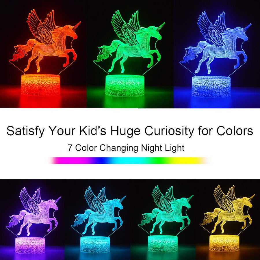 Unicorn Night Light for Kids,Dimmable LED Nightlight Bedside Lamp,Timer,7 Colors Changing,Touch&Remote Control,Best Unicorn Toys Birthday Christmas Gifts for Girls Boys (Unicorn) (Unicorn)