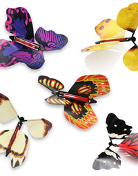 heytech Thanksgiving Day Magic Wind Up Flying Great Surprise Gift Butterfly in The Book Rubber Band Powered Magic Fairy Flying ,Thanksgiving Day Toy Great Surprise Gift (5 Packs)

