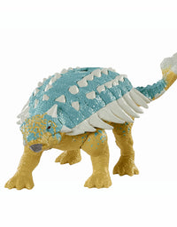 Jurassic World Roar Attack Ankylosaurus Bumpy Camp Cretaceous Dinosaur Figure with Movable Joints, Realistic Sculpting, Strike Feature & Sounds, Herbivore, Kids Gift 4 Years & Up
