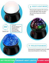 MOKOQI Star Projector Night Lights for Kids With Timer, Gifts for 1 - 14 Year Old Girl and Boy, Room Lights for Kids Glow in The Dark Stars and Moon can Make Child Sleep Peacefully and Best Gift-Black

