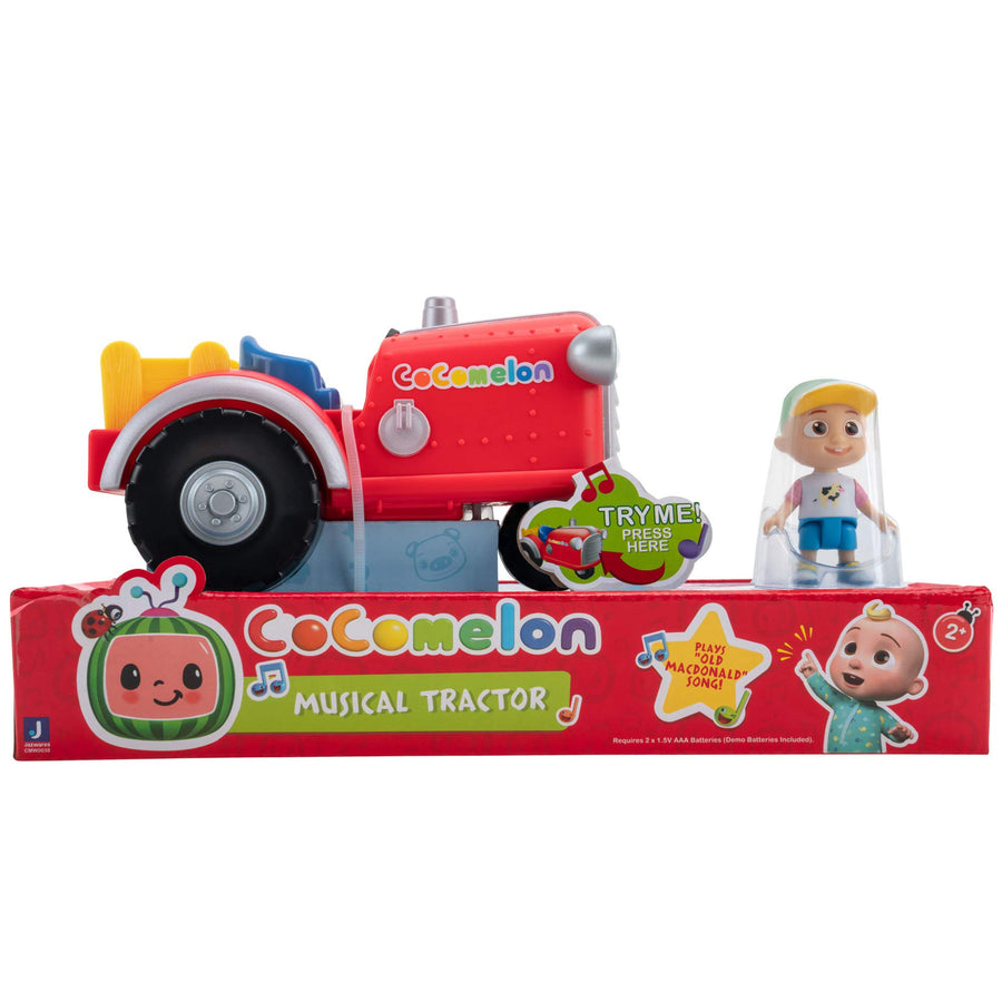 CoComelon Official Musical Tractor w/ Sounds & Exclusive 3-inch Farm JJ Toy, Play a Clip of “Old Macdonald” Song Plus More Sounds and Phrases