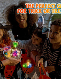 Glow Critters For Halloween Party Favor, Glow in the Dark Party Toys Set for Kids, Trick or Treating Goodie Supplies, School Classroom Game Prizes - 24 Fake Bugs and 34 Mini Glow Sticks
