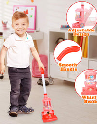 Meland Kids Cleaning Set - 8Pcs Toddler Broom and Cleaning Set with Toy Vacuum Cleaner, Pretend Play Children House Cleaning Toys, Christmas Birthday Gift for Girls Boys
