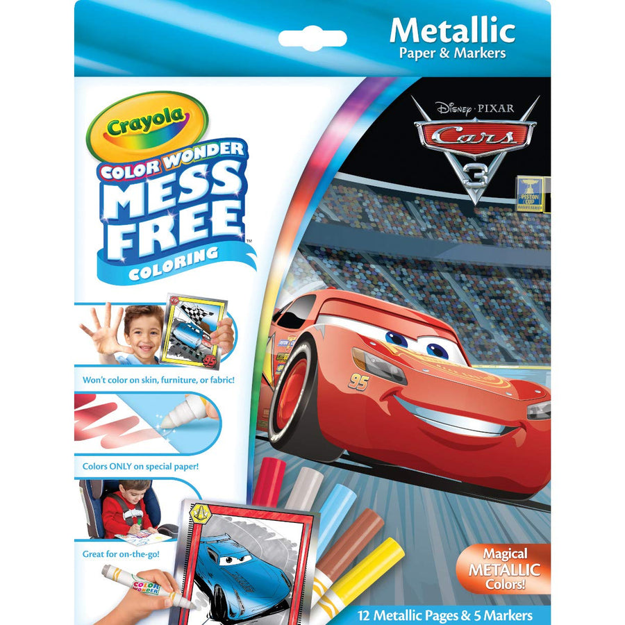 Crayola Cars 3 Color Wonder Set, Mess Free Coloring, Metallic Coloring Pages & Markers
