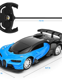 GaHoo Remote Control Car for Kids - 1/16 Scale Electric Remote Toy Racing, with Led Lights Rechargeable High-Speed Hobby Toy Vehicle, RC Car Gifts for Age 3 4 5 6 7 8 9 Year Old Boys Girls (Blue)
