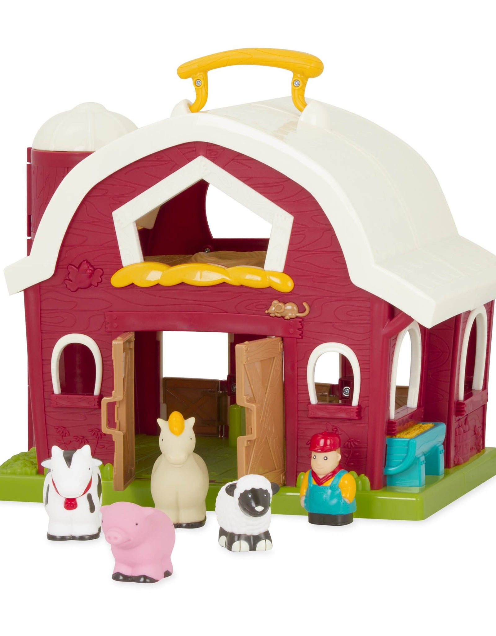 Battat – Big Red Barn – Animal Farm Playset for Toddlers 18M+ (6Piece), Dark Red, 13.5" Large x 9" W x 12" H