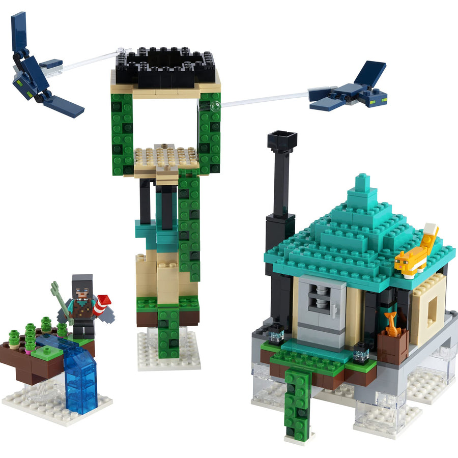 LEGO Minecraft The Sky Tower 21173 Fun Floating Islands Building Kit Toy with a Pilot, 2 Flying Phantoms and a Cat; New 2021 (565 Pieces)
