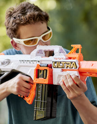 NERF Ultra Select Fully Motorized Blaster, Fire for Distance or Accuracy, Includes Clips and Darts, Compatible Only Ultra Darts
