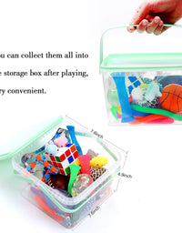 24 Pack Bundle Sensory Fidget Toys Set-Liquid Motion Timer/Grape Ball/Mochi Squishy/Stretchy String/Flippy Chain/Easter Egg/Marble Mesh/Squeeze Bean/Cube for Autistic Kids, ADHD, Anti-Stress Toys
