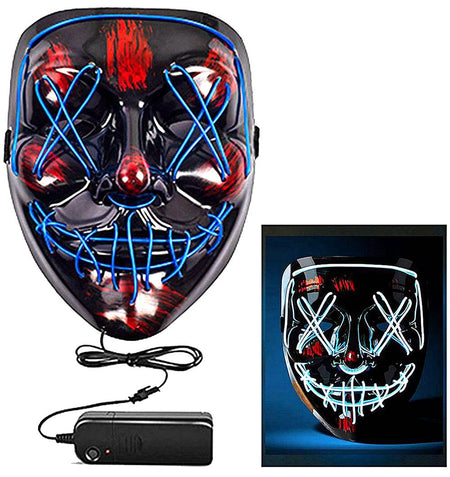 Purge mask - LED Halloween Face Mask LED Light up Mask Cosplay,Halloween Masks for Men Women Kids