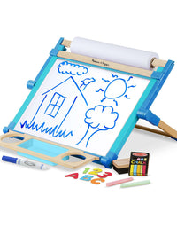 Melissa & Doug Double-Sided Magnetic Tabletop Art Easel - Dry-Erase Board and Chalkboard
