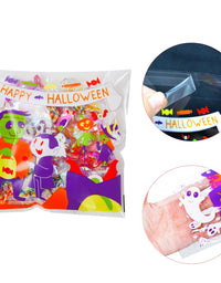 JOYIN 150 PCS Halloween Cellophane Treat Bags, Halloween Clear Self-adhesive Candy Bags, Halloween Plastic Cookie Bags for Trick or Treat, Halloween Goodie Bags for Party Favor Supplies
