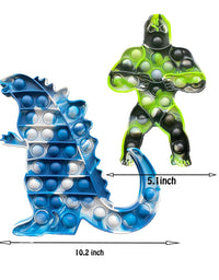 QDASZZ 2Pcs Big Size Godzilla vs King Kong Push Pop Fidget Toys,Autism Special Needs Stress Reliever - Great for The Old and The Young (C-03)
