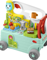 Fisher-Price Laugh & Learn 3-in-1 On-the-Go Camper, Musical Push-Along Walker and Activity Center for Infants and Toddlers Ages 9-36 Months
