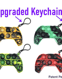 KINIA 8 Pack Fidget Toys Mini Pop It Sensory Controller Toy Fidgets Keychain - Patent Pending - Controller Shaped Keychain Pop It Toy for Kids Children Adults (8 Pack, Controller Multicolor)
